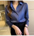 Camicie di seta Camicia da donna basic a maniche lunghe da ufficio