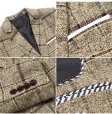 Blazer Jacket Plaid Suit Coat Mens Slim Fit Dress Tops Clothes