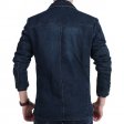 Mens Denim Blazer Men Fashion Cotton Vintage Male Jacket