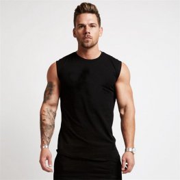 Gym Workout Sleeveless Shirt Tank Top Hommes Vêtements - Noir