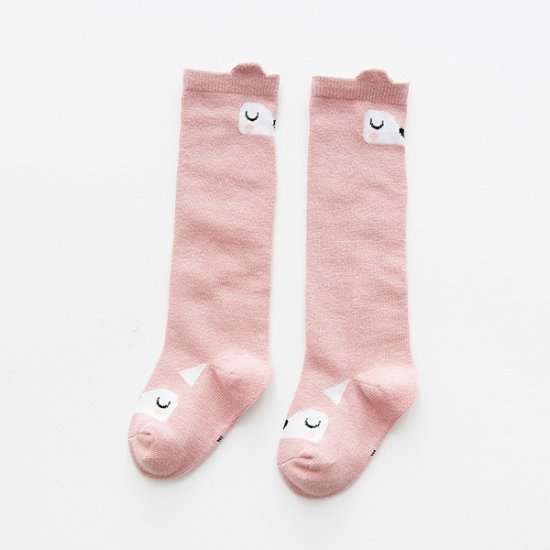 1 Pcs Baby Age 0-3y Unisexe Mignon Coton Genou Chaussettes Longues - Rose