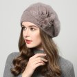 Beret Wool Knitting Autumn Winter Floral Women Berretti