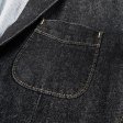 Tasche monopetto giacca da uomo in denim di cotone