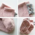 Calcetines de bebé cálidos de invierno para niños de lana de coral 1 pieza antideslizante - rosa