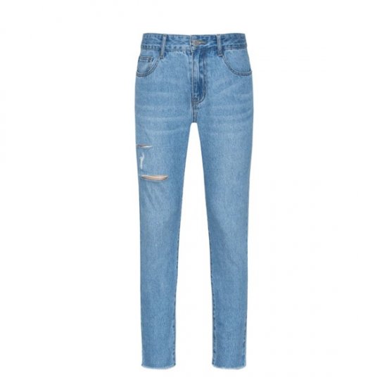 Jean court en coton avec destruction Jean skinny homme