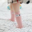 1 pieza bebé 0-3y calcetines largos unisex de algodón lindo hasta la rodilla - rosa
