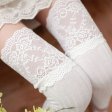 Nuevas medias de algodón de encaje sexy finas sobre la rodilla mujeres