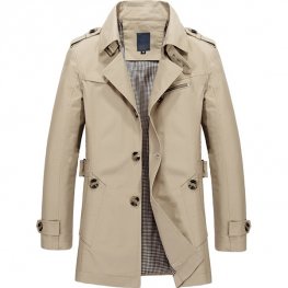 Slim Business Overcoat Male Casual Winter Work Trench Outwear Coat