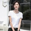 Nuevas camisetas de manga corta de algodón con cuello redondo para mujer