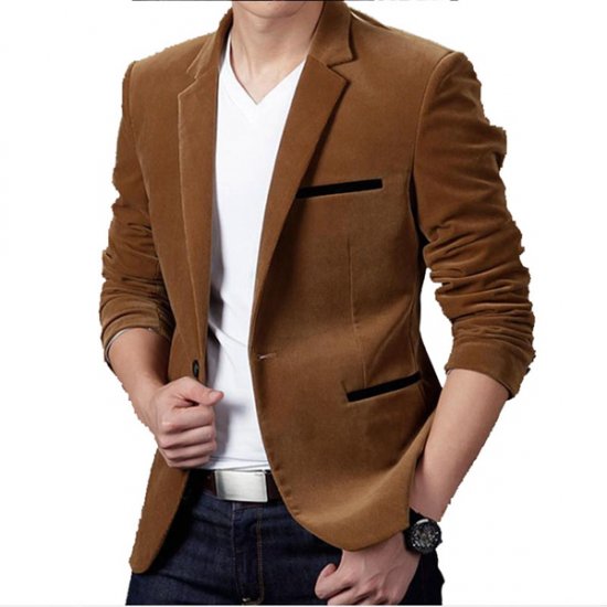 Veste de costume décontracté mince pour homme