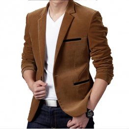 Autumn Spring Fashion Male Slim Fat Casual Suit Jacket